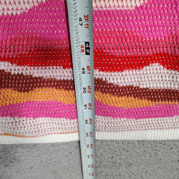 Loft Maxi Sweater Dress Women M Pink Multi Striped Knit Halter Neck Boho NWT - Picture 9 of 9